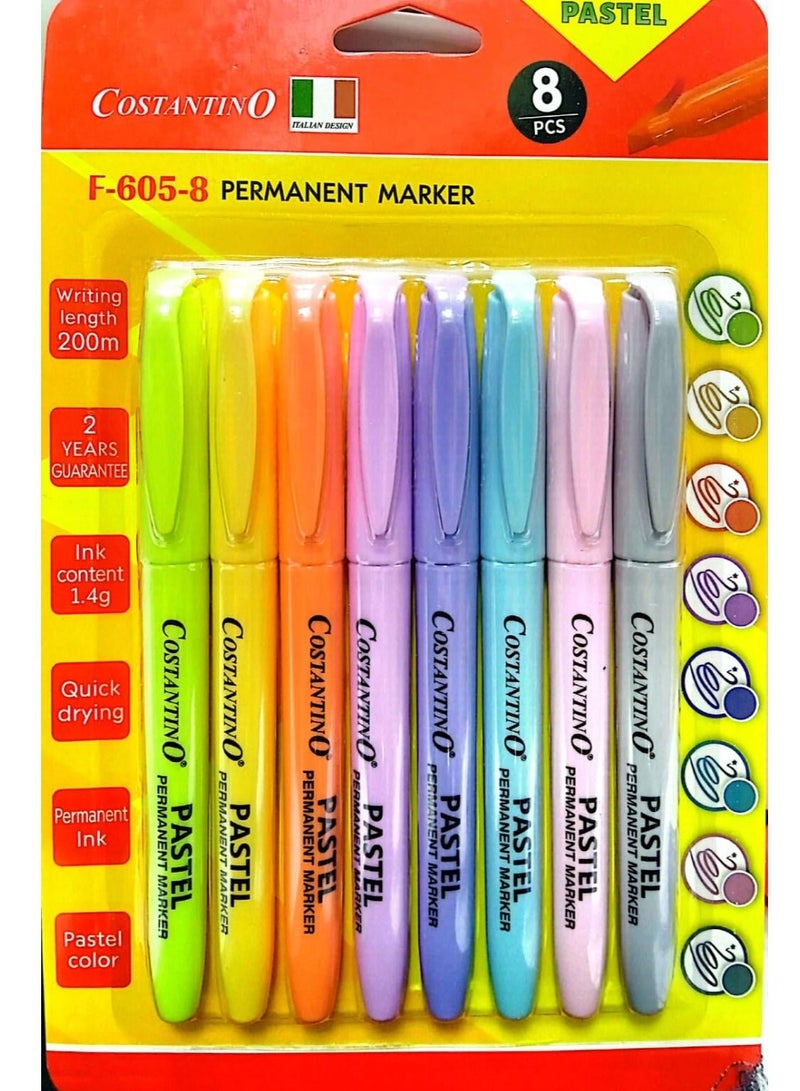 COSTANTINO Pastel Permanent Marker 8Pieces - Image 2
