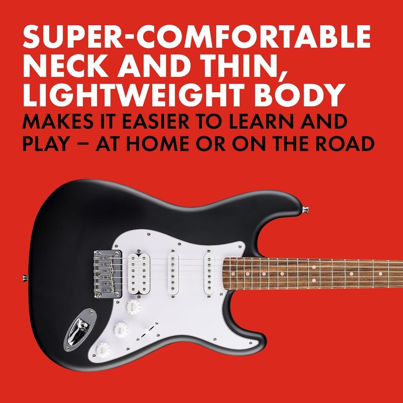 FENDER Fender Squier Debut Series Stratocaster HT HSS Electric Guitar Beginner Guitar 2Year Warranty Includes Free Lessons Black with Satin Urethane Finish  - Image 3