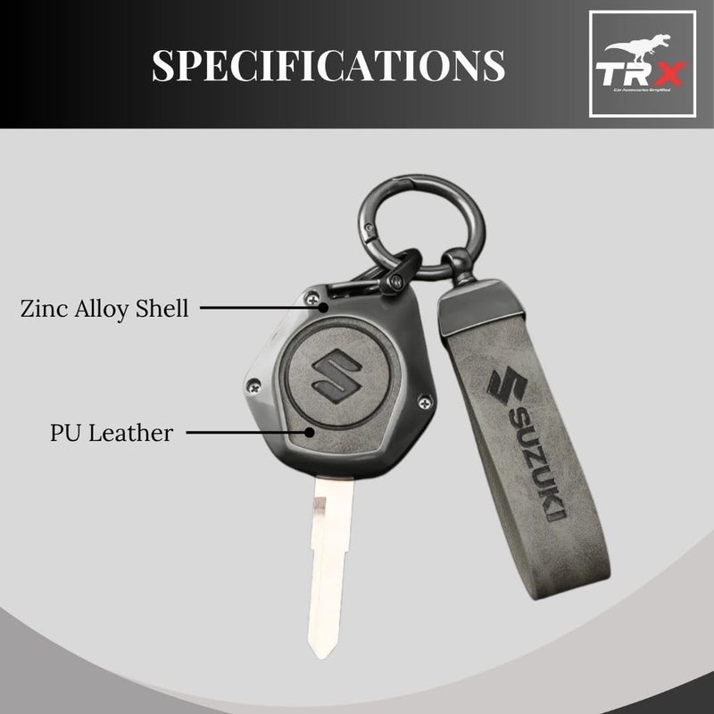  تي ار اكس اوتو غطاء مفتاح جلد فاخر مع سلسلة مفاتيح من TRX AUTO لسيارات Suzuki - Image 2