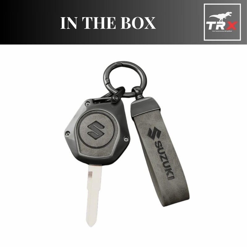  تي ار اكس اوتو غطاء مفتاح جلد فاخر مع سلسلة مفاتيح من TRX AUTO لسيارات Suzuki - Image 4