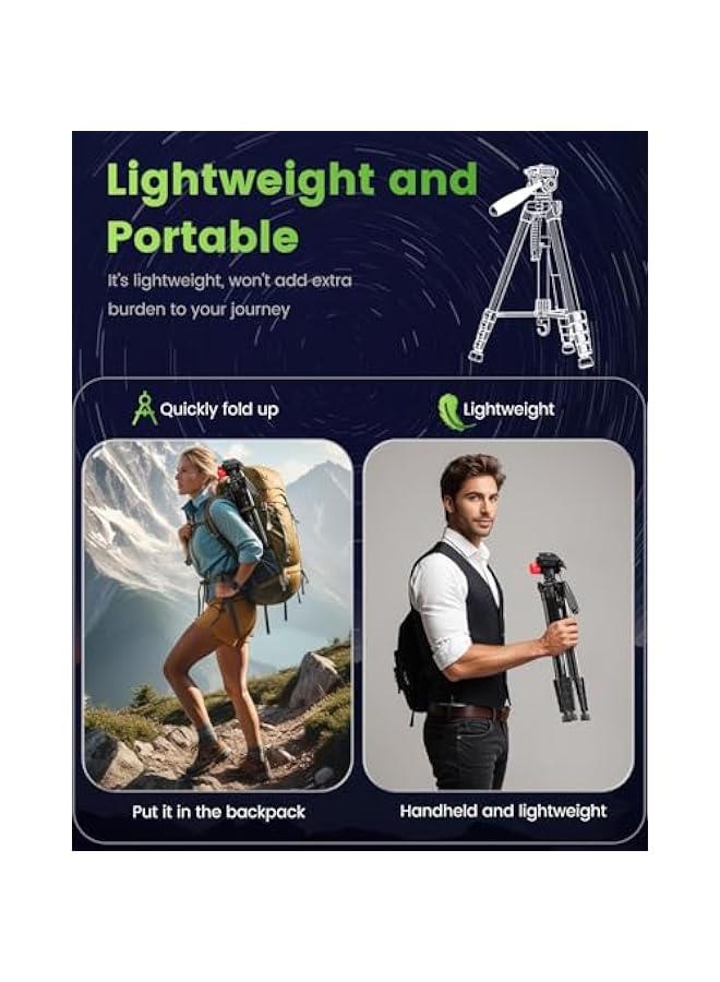 Arabest Heavy Duty Aluminum Camera Tripod Stand for Mirrorless Camera, DSLR, Cell Phone, and Camcorder with Holder and Travel Bag.  - Image 4