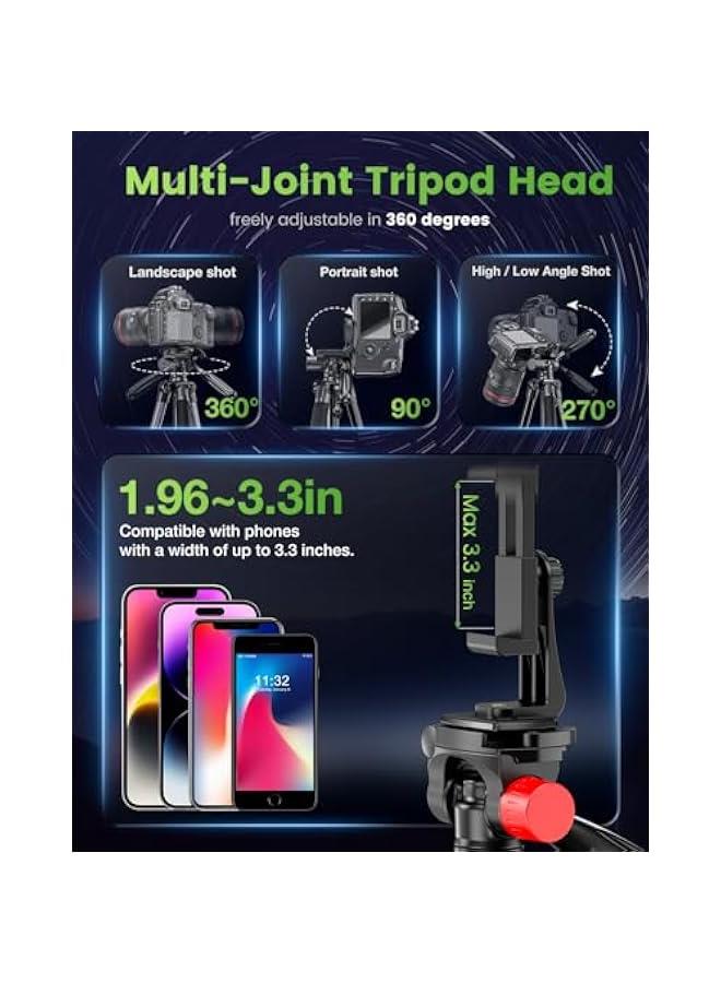 Arabest Heavy Duty Aluminum Camera Tripod Stand for Mirrorless Camera, DSLR, Cell Phone, and Camcorder with Holder and Travel Bag.  - Image 5
