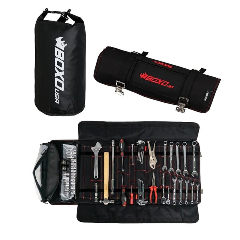 BOXO USA UTV Tool Roll Ultimate Tool Kit for Side by Side Polaris RZR CanAm UTV Truck Tool Roll Dry Bag