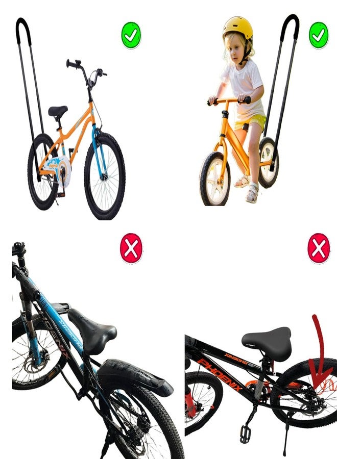 Takelablaze Children Cycling Bike Safety Trainer Handle Balance Push Bar Toddler Bike Push Bar Training Handle Bicycle Balance Bar for Bike Teaching, Black - Image 2