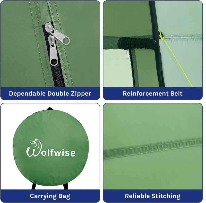Wolfwise Pop Up Changing Tent for Beach, Camping Portable Shower Tents, Outdoor Privacy Bathroom, Change Dressing Clothes Porta Potty Tent Pop Up Instant for Camp, Toilet, Green - Image 5