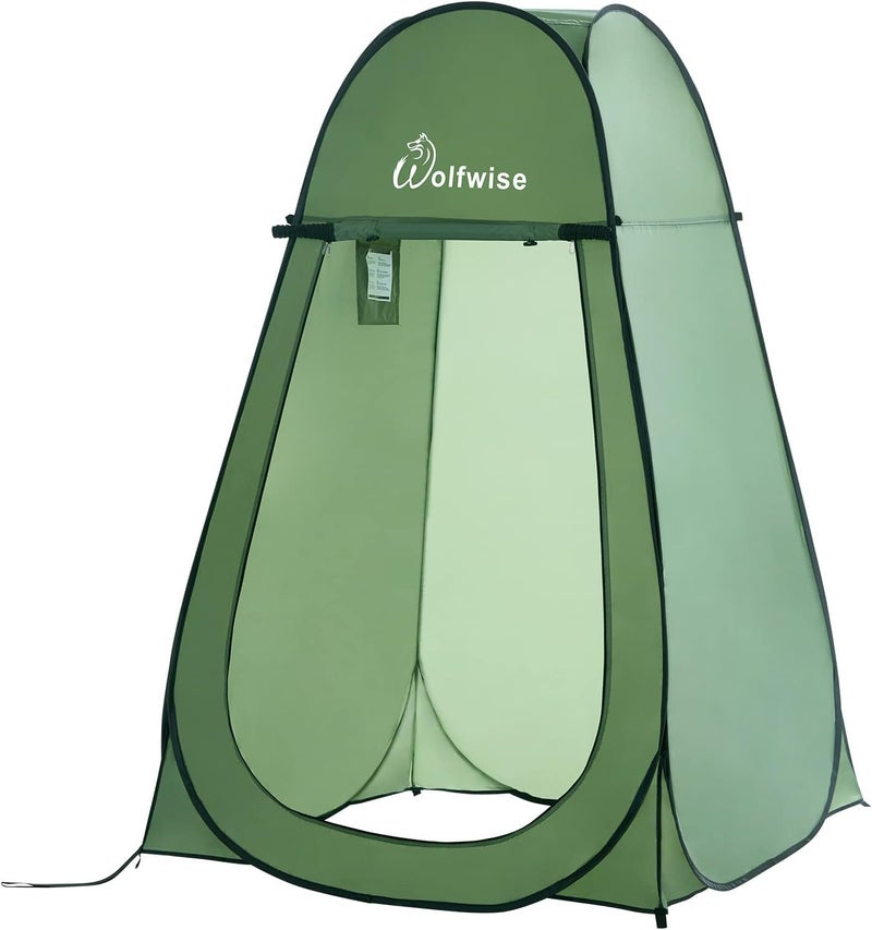 Wolfwise Pop Up Changing Tent for Beach, Camping Portable Shower Tents, Outdoor Privacy Bathroom, Change Dressing Clothes Porta Potty Tent Pop Up Instant for Camp, Toilet, Green - Image 1