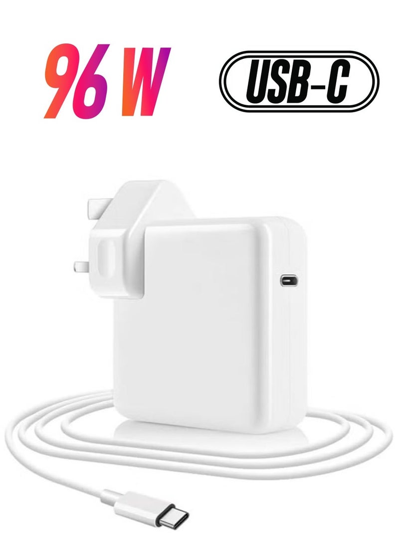 MUNTAQI 96W Type-C MacBook Pro & Air Fast Replacement Charger | Power Adapter for 13, 14, 15, 16 Inch MacBook (2016-2020), Tablets & Smartphones, Thunderbolt Charging with USB-C Cable, Compatible with iPhone 15 - Image 1