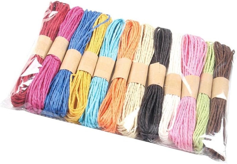 Misppro 12 Pack Colorful Rustic Rope String Ribbon DIY Gift Wrapping Supplies 10 Meters - Image 1