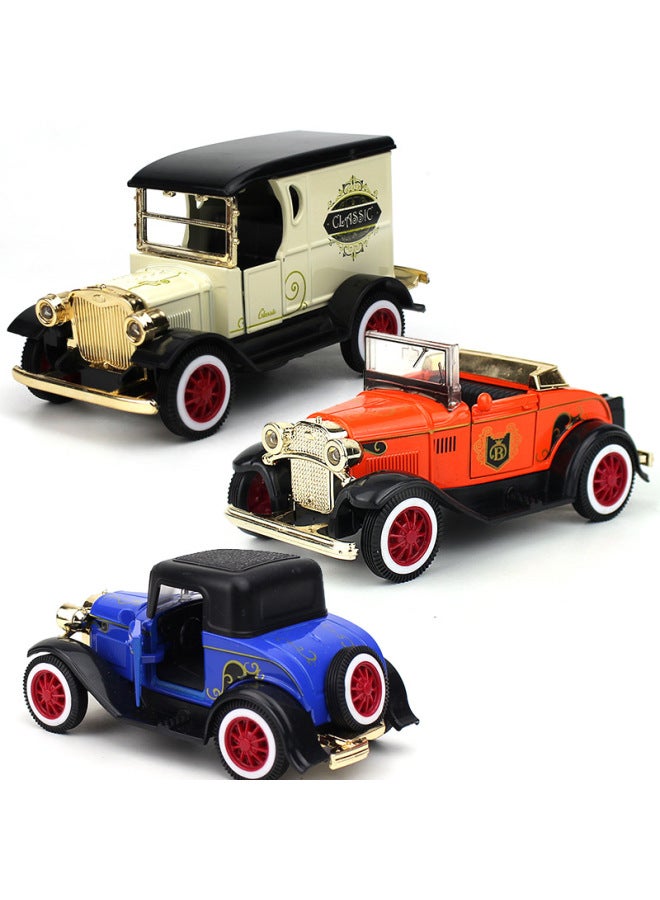 Retro Alloy Car Model FT Convertible Classic Car Metal Pullback Toy Gift Cake Ornaments Ford Car-Color:T-type FT Vintage Brown  - Image 2