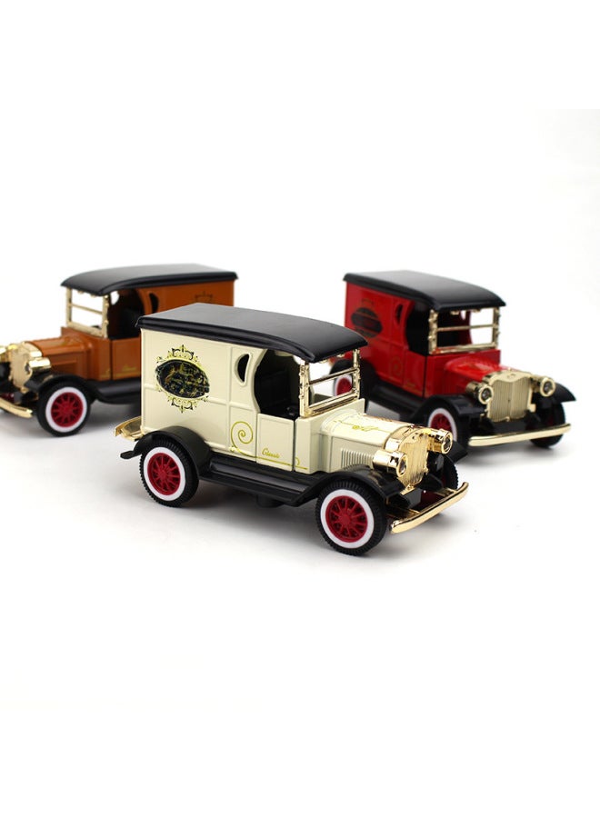 Retro Alloy Car Model FT Convertible Classic Car Metal Pullback Toy Gift Cake Ornaments Ford Car-Color:T-type FT Vintage Brown  - Image 3