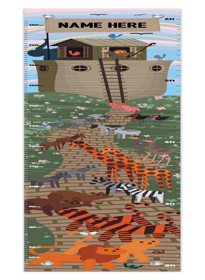 Personalized Gifts Noahs Ark Animal Growth Chart with Name Animal Theme Growth Chart for Kids Personalized Growth Chart - Image 1