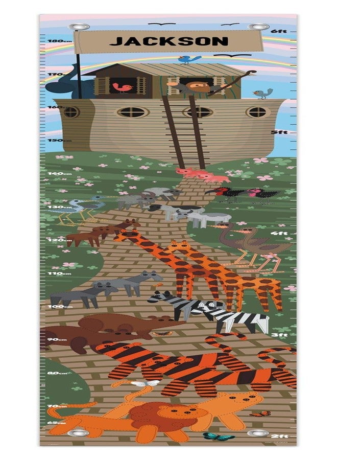 Personalized Gifts Noahs Ark Animal Growth Chart with Name Animal Theme Growth Chart for Kids Personalized Growth Chart - Image 2