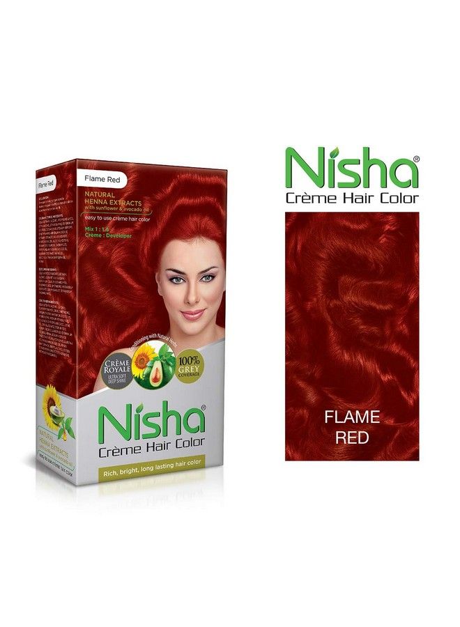 Nisha Creme Flame Red Permanent Hair Color (60Gm 90Ml 12Ml Nisha Color Protection Conditioner) … - Image 3