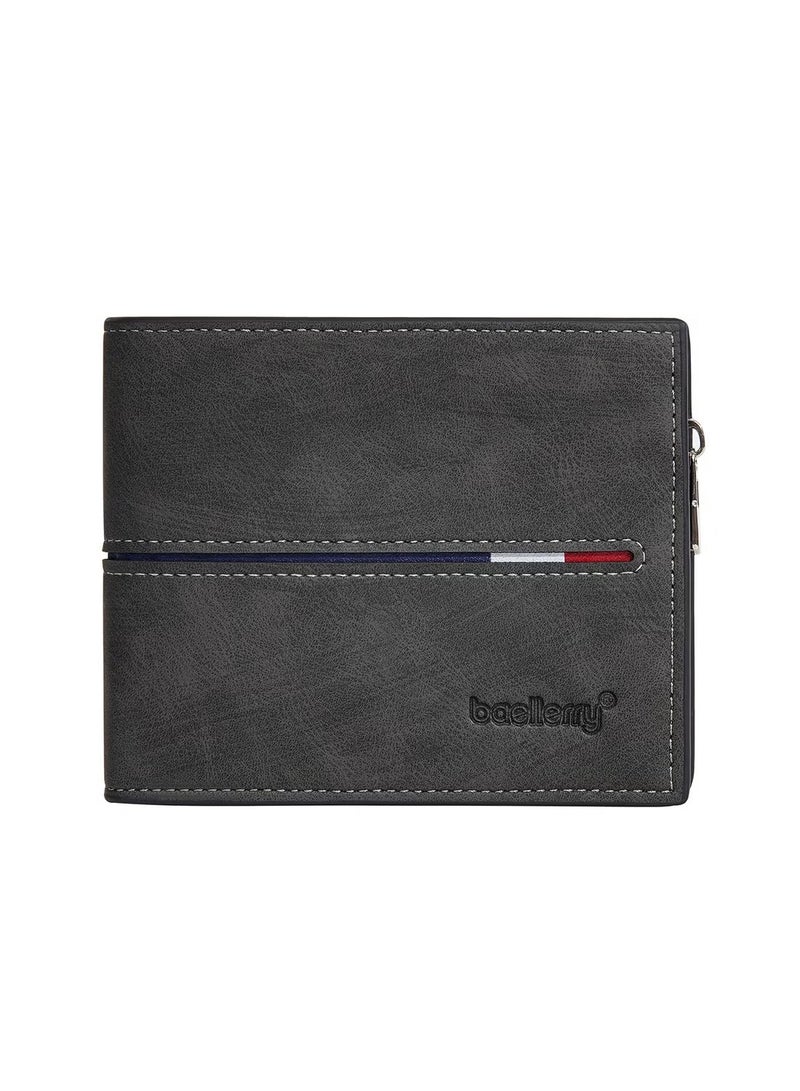 baellerry Leather Wallet for Men, Secure Zippered Wallet with RFID Blocking, Custom Birthday Gifts for Men, Son, Grandpa, and Boyfriend, Wedding, Anniversary, Graduate--Black - Image 5