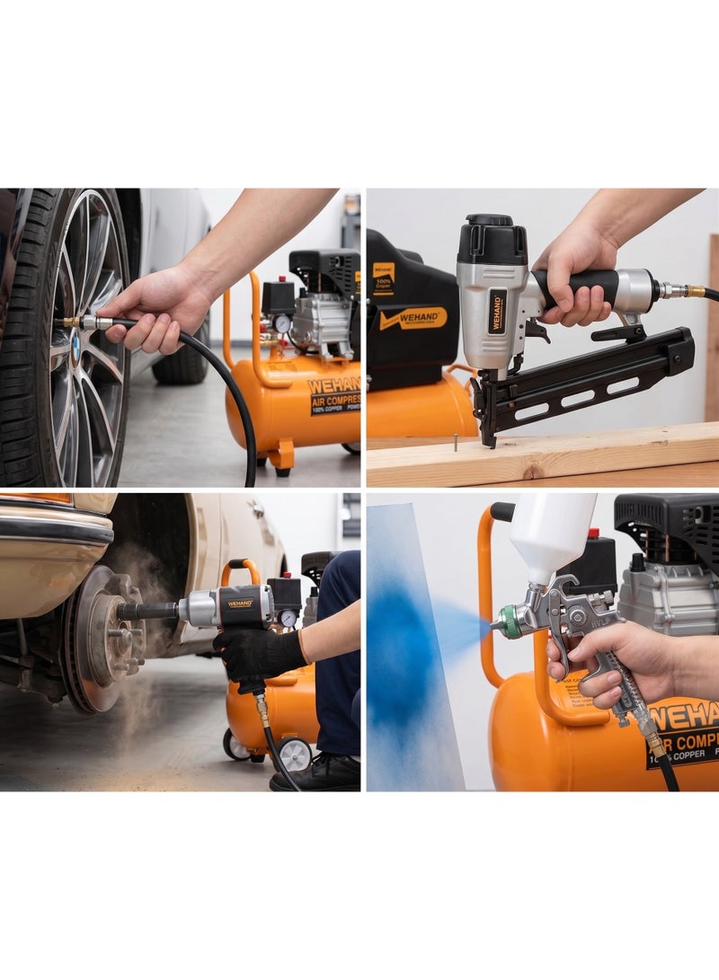 WEHAND 50L Electric Air Compressor – 2.5 HP Heavy Duty Portable Air Pump, 0.8 MPa (8 Bar) High Pressure 2880 RPM Power Tool for Pneumatic Spray Painting, Tyre Inflation, and Workshop Air Tools - Image 3