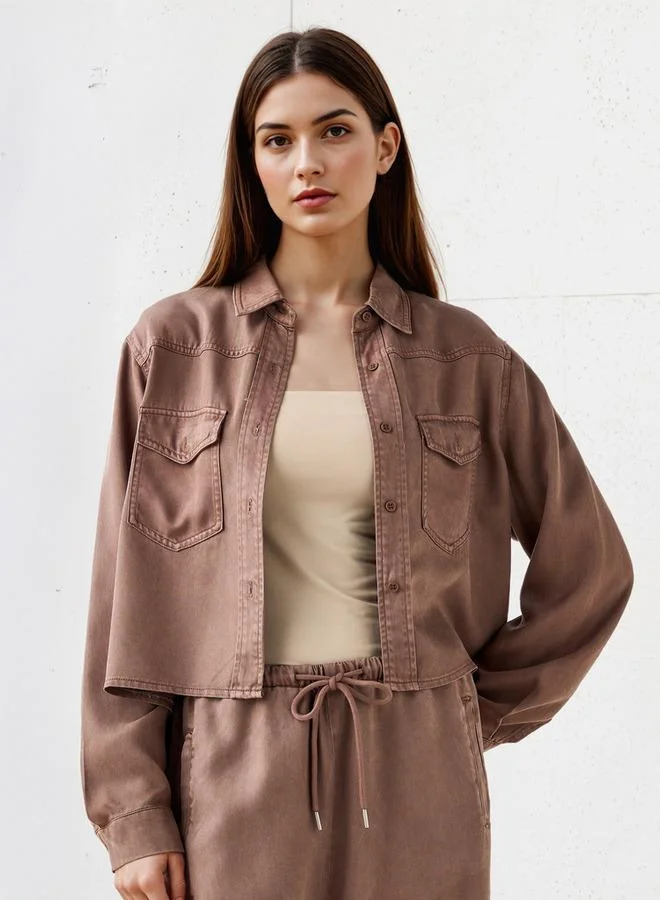 لي كوبر قميص لي كوبر بقصة عادية بأكمام طويلة من التنسل