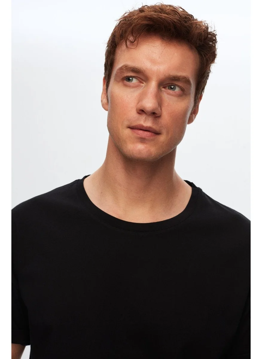 D'S DAMAT Comfort Black 100% Cotton T-Shirt 6HC14ORT02006
