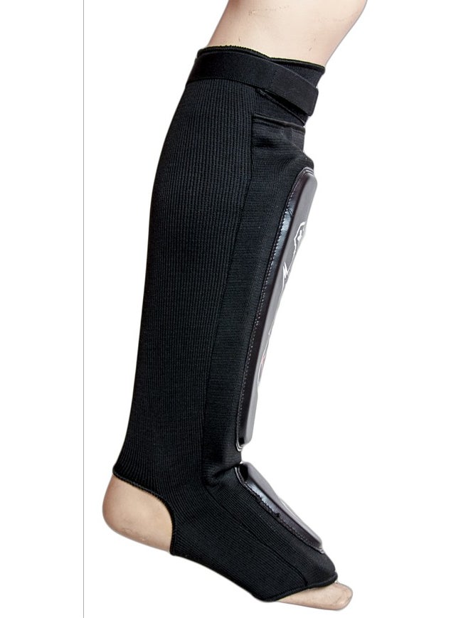 Dragon - 40606 Mma, Muay Thai, Kick Boxing Elastic Shin Protector Reinforced - Black - Image 1