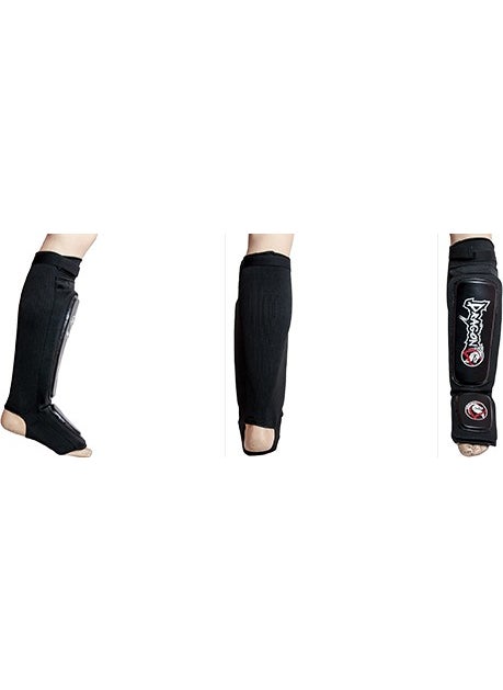 Dragon - 40606 Mma, Muay Thai, Kick Boxing Elastic Shin Protector Reinforced - Black - Image 1