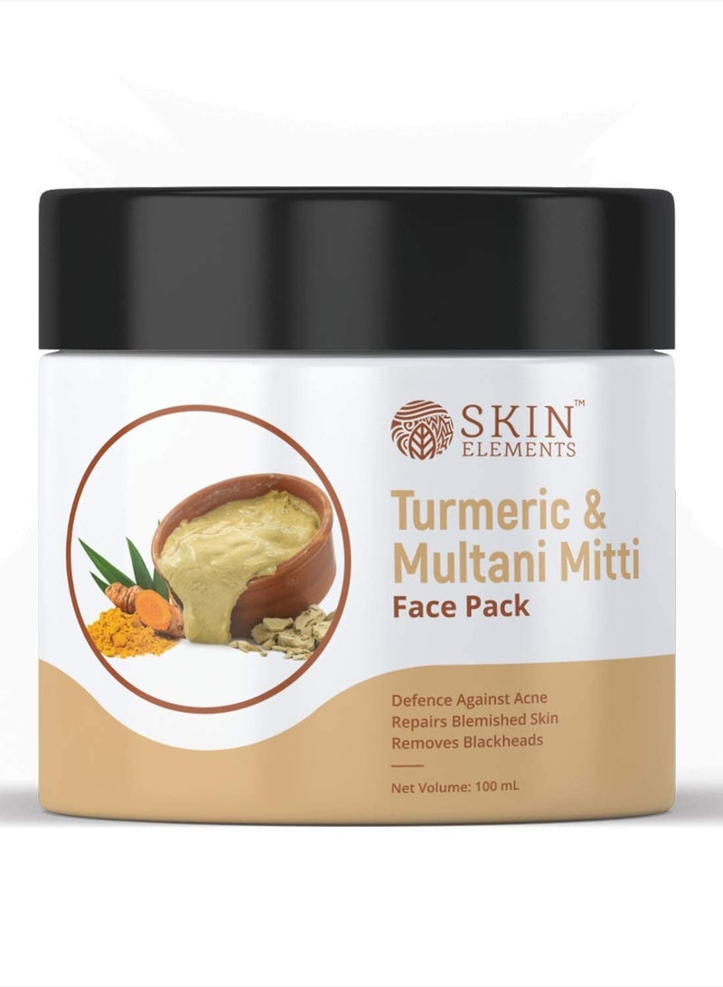 Skin Elements Face Pack Cream with Turmeric and Multani Mitti for Clear, Healthy and Glowing Skin - Ubtan Face Pack - 100 g - Image 1
