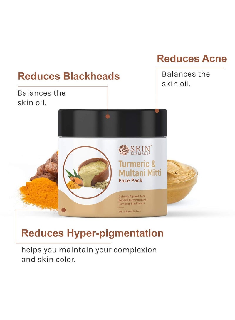 Skin Elements Face Pack Cream with Turmeric and Multani Mitti for Clear, Healthy and Glowing Skin - Ubtan Face Pack - 100 g - Image 3