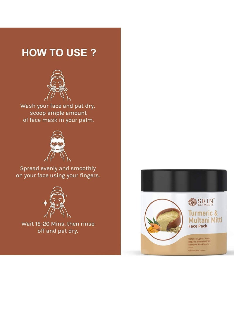 Skin Elements Face Pack Cream with Turmeric and Multani Mitti for Clear, Healthy and Glowing Skin - Ubtan Face Pack - 100 g - Image 4
