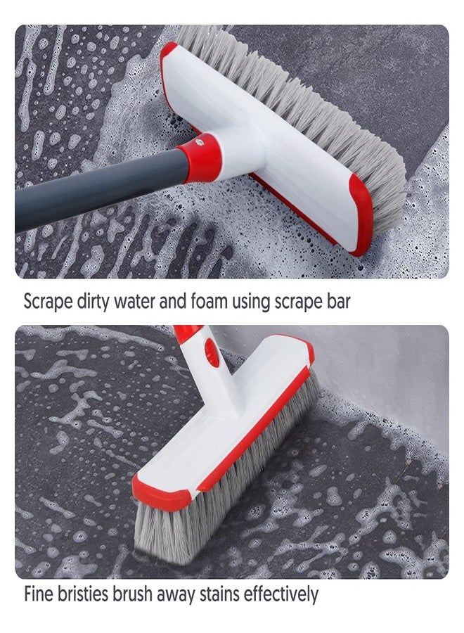 ILAVCOOL Floor Scrubber with Long Handle, 2 in 1 Scrubbing Brush Stiff Bristle Shower Cleaning Brush for Bathroom, Kitchen, Tub, Carpet, Grout, Tile - Image 2