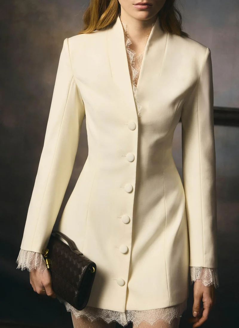Lichi  Mini blazer dress with lace detailing for Women | Best Price UAE