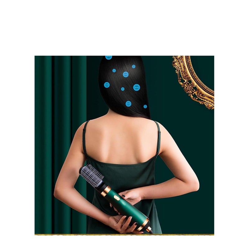 SOLARAE 3 in 1 Hair Dryer Brush Hot Tools Blow Dryer Brush Hair Brush Blow Dryer Professional Multi-Functional Styling Tools Appliances Women Curling Hair Straight Hairdryer (Green) - Image 2