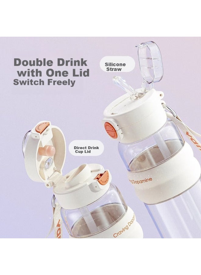 Vanow Sports Water Bottle With Straw For Men And Women, Large Capacity Water Bottle For Students, Summer High Temperature Resistant Portable Space Cup - Image 1