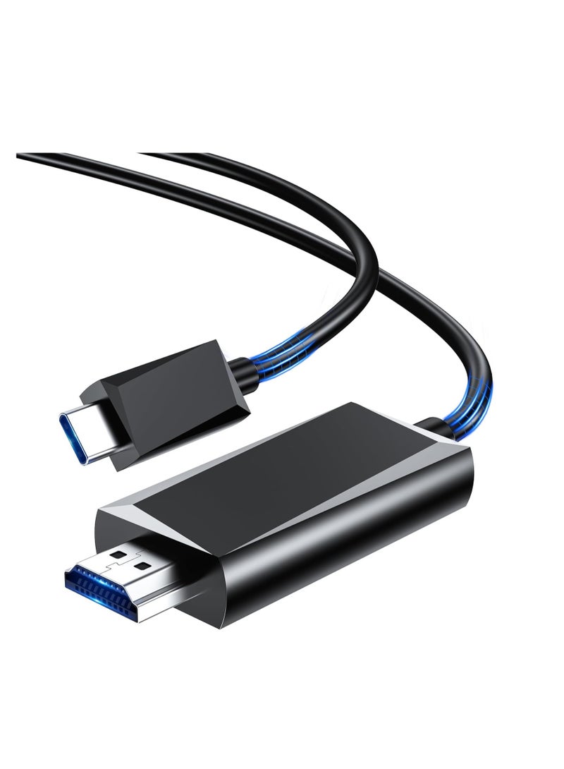 BHHB USB C to HDMI Cable [4K @ 60Hz] Thunderbolt 3/4 Compatible Type C to HDMI Cable for iPhone 15 Pro/Pro Max, MacBook iPad Pro/Air, iMac, Surface Book, Samsung, Pixelbook, XPS, HP etc. - 2 m  - Image 1