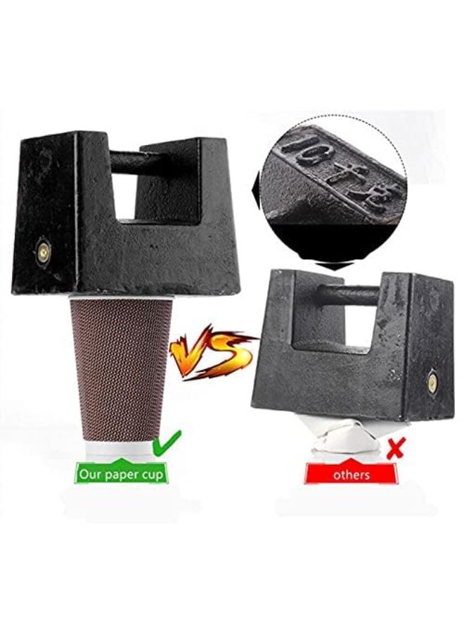 50 Pcs Drinking  Disposable Coffee Cup Insulation Spiral Embossed Paper Cups with Lids (8 oz, brown cups with black lids) - Image 2