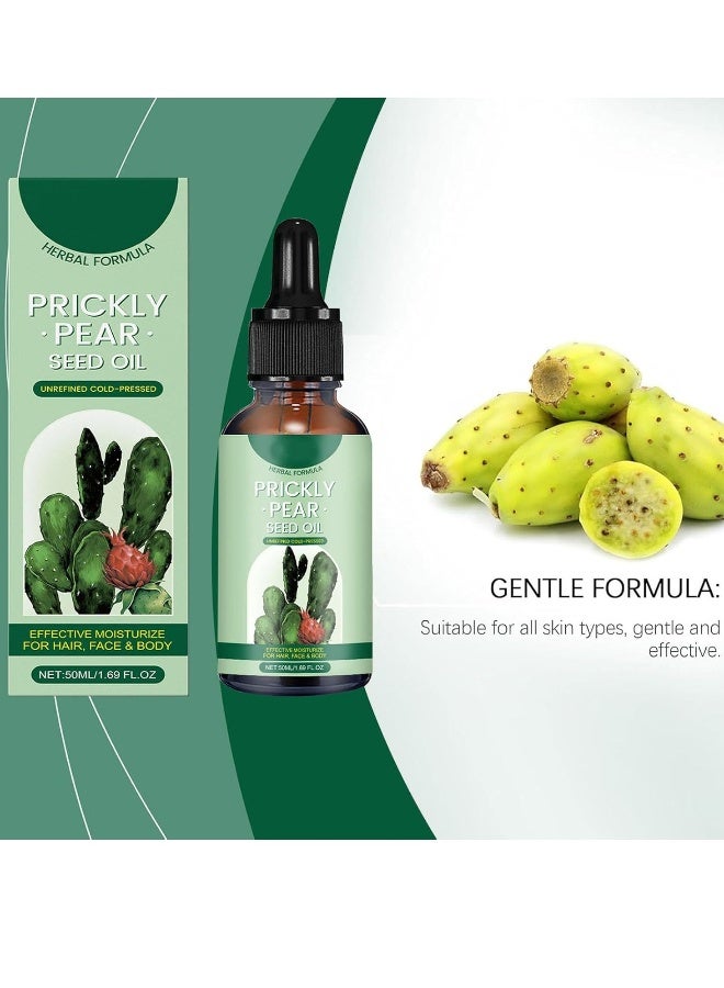 OUHOE Prickly Pear Seed Oil, Organic Prickly Pear Oil, Cactus Facial Essence, Prickly Pear Seed Oil Skin Moisturizer, for Skin, Face, Hair 50ml - Image 5
