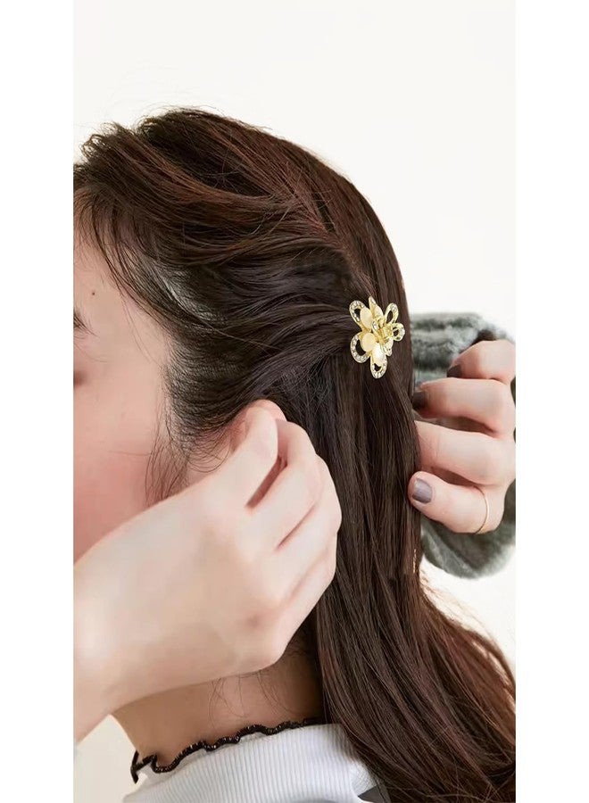 ANBALA Opal Rhinestone Hair Clips, Opal Crystal Hair Clamps, Fancy Small Flower Claw Clips for Thick Thin, Long or Short Hair, Pack of 6 - Image 3