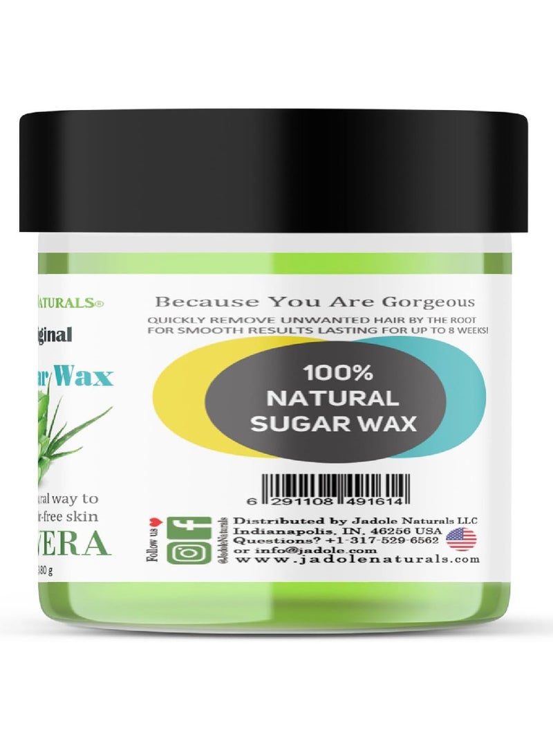 Jadole Naturals The Original Herbal Cold Hair Wax- 250g (Aloe Vera) 100% Natural Sugar Wax Hair Removal For Women With Free 100 PCS Strips & Spatula - Image 2