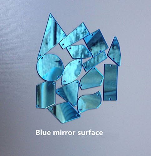 MEYA Sew On Acrylic Blue Mirror Diamante Rhinestone Crystal Flat Back Mirror Beads with Hole for DIY Wedding Dress Clothing Bags Shoes Decoration Accessory  - Image 5