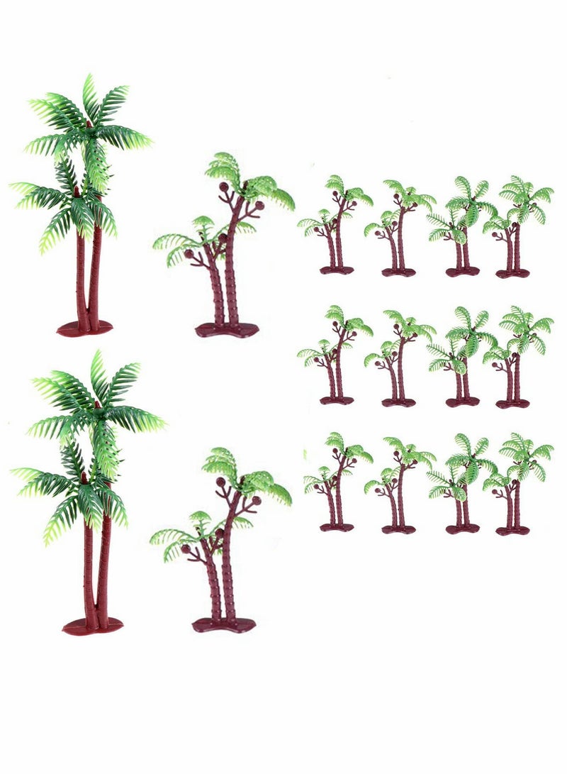 Excefore Plastic Green Palm Tree, Cupcake Topper Coconuts Tree for Parties Decorations  - Image 1