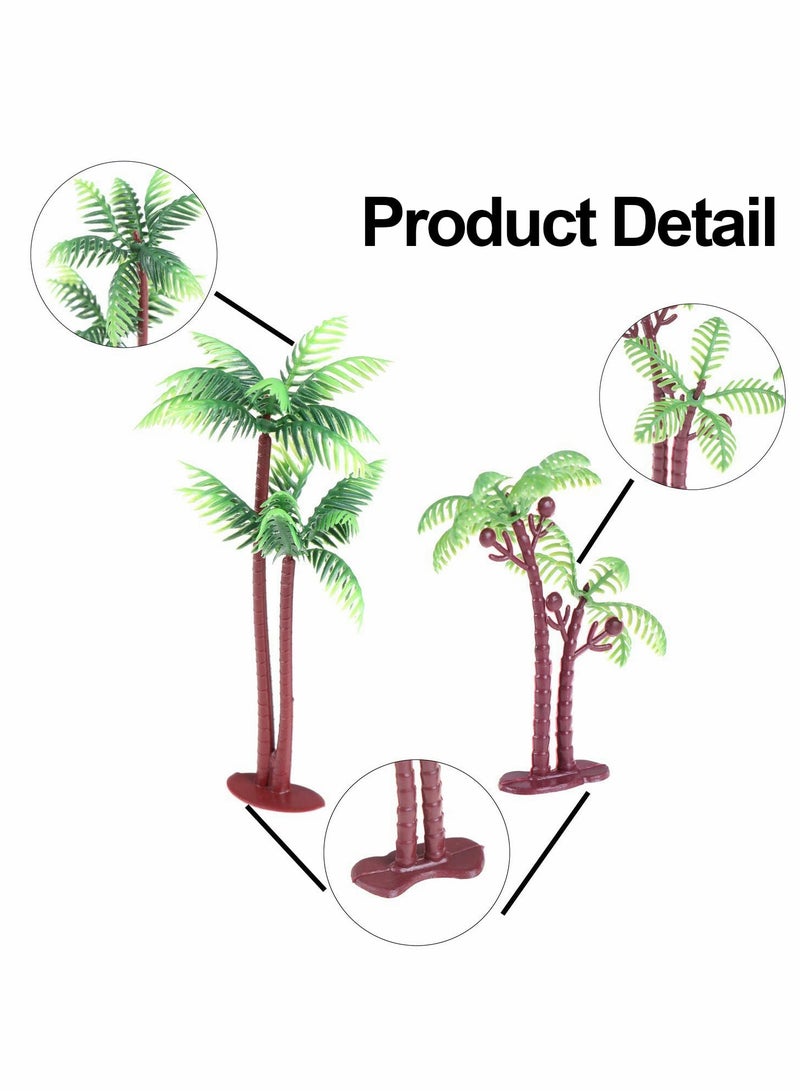 Excefore Plastic Green Palm Tree, Cupcake Topper Coconuts Tree for Parties Decorations  - Image 4