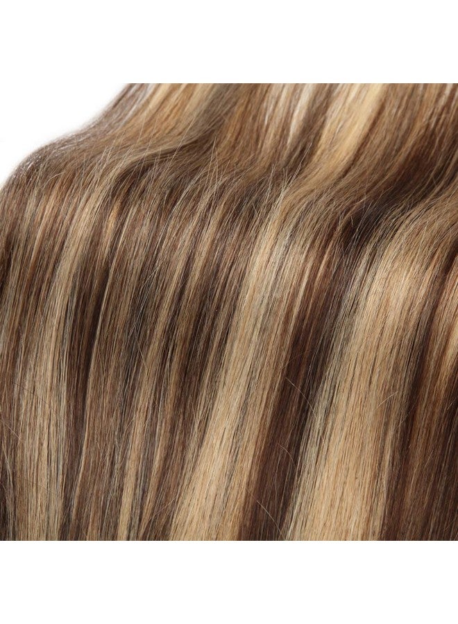 Benehair Remy Tape In Hair Extensions Human Hair Medium Brown&Dark Blonde Seamless Skin Weft Tape In Real Human Hair Extensions Straight Hair 12 Inch 20G 4P27 20 Pcs - Image 5