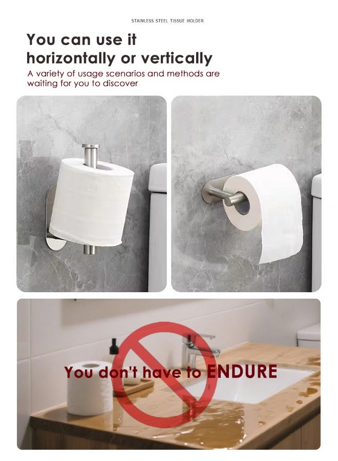 Reelyo Bathroom Toilet Paper Holder, Premium Stainless Steel Rustproof Wall Mounted Toilet Roll Holder Self Adhesive Command Strip Toilet Paper Roll Holder for Bathroom, Kitchen, Washroom, No Drilling , also for  Disposable Cup And Lid Holder Organizer, Coffee Cup Dispenser For Counter  - Image 4