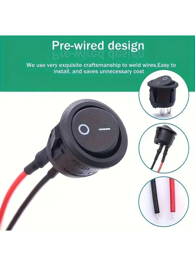 2pcs 20mm Round Boat Shaped Switch Pre Wired 2 Position Toggle Marine Automotive - Image 2