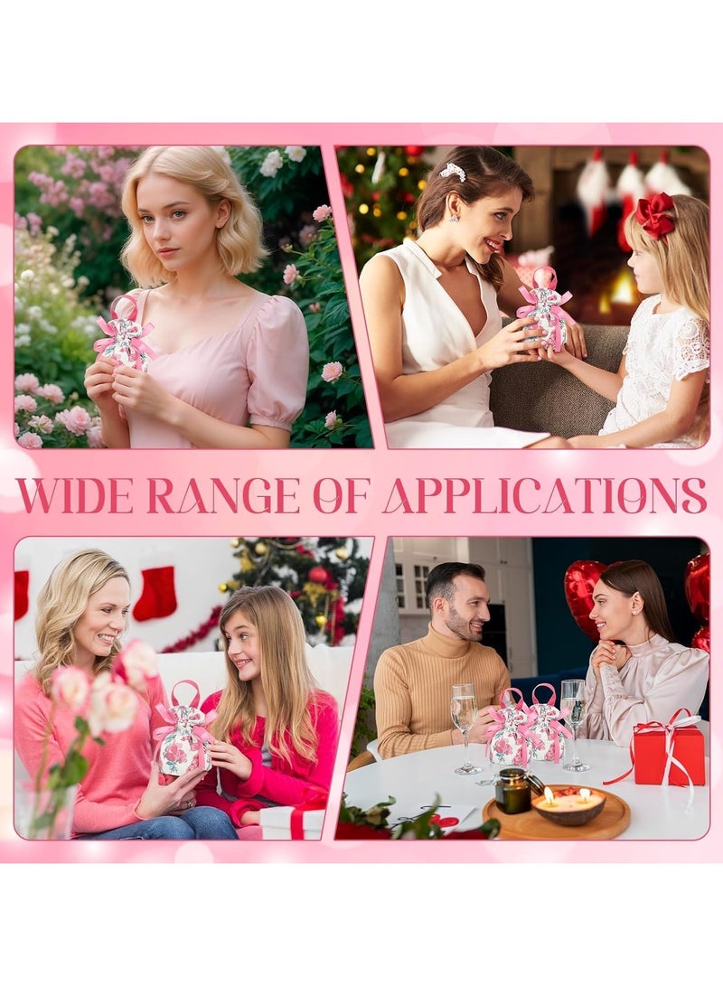 عام **أكياس هدايا الأزهار - 10 أكياس هدايا شكر من القماش بمقابض، أكياس هدايا قماشية صغيرة مع أربطة، أكياس هدايا حفلات مطبوعة، هدايا الزفاف، مجوهرات حفلات الأطفال، حفلة العروس.** - Image 2