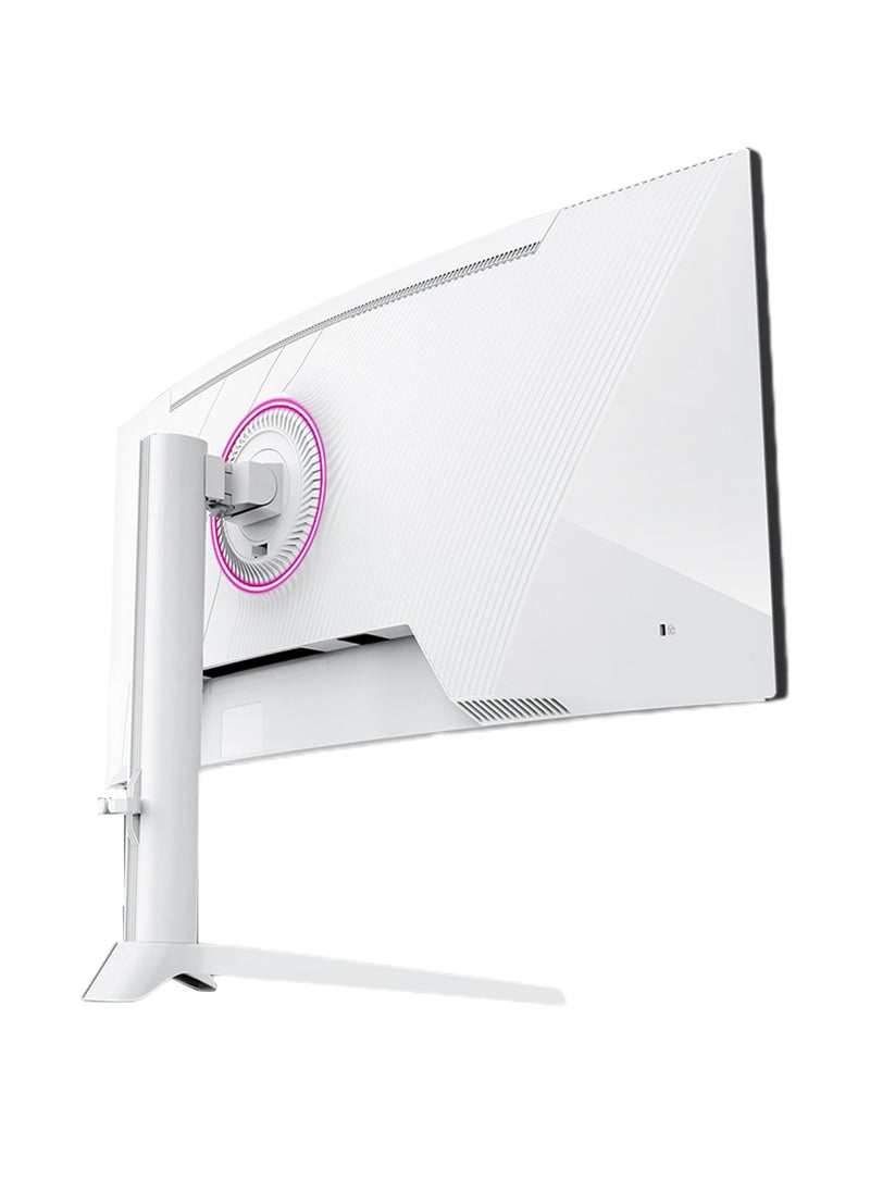 HILUKE - 34-Inch Curved Gaming Monitor UWQHD 3440 x 1440 165Hz 1ms(MPRT), HDR, sRGB 125%, Support Wallmount 75x75mm,Curved Computer Screen with FreeSync,HDMI2.1(TMDS) x2,DP1.4 x2 White - Image 1
