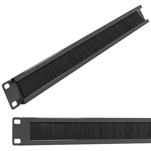 Electriduct Brushed 1U Cable Manager Server Rack Wire Management System (bristles Keep Component Clean) - Image 1