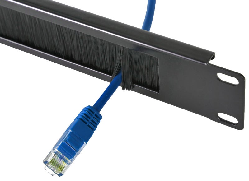 Electriduct Brushed 1U Cable Manager Server Rack Wire Management System (bristles Keep Component Clean) - Image 2
