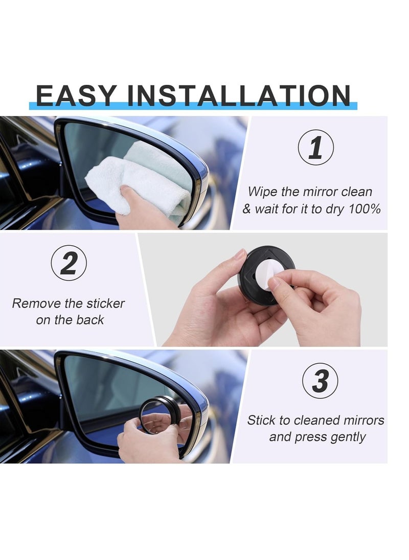 Generic - Blind Spot Mirrors 360° Rotating Blind Spot Mirrors Wide Angle Convex HD Waterproof Blind Spot Mirrors for Cars Trucks More Visible Traffic Safety Easy Peel and Stick Adjustable - Image 1