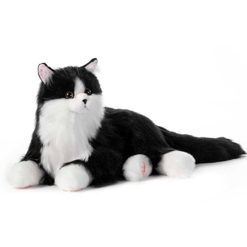 Chongker Interactive Companion Robot Cat Pets Handmade Weighted Stuffed Animals Cat Plush Toy with Voice Response Realistic Heartbeat and Purring Black Cat - Image 2
