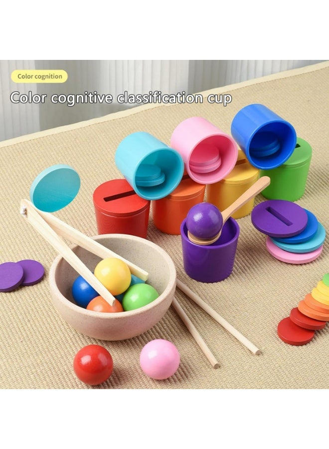 أوزيغالور لعبة فرز الأشكال الخشبية المستوحاة من منهج مونتيسوري | لعبة تعليمية للتطابق بالألوان والعد والفرز | تنمية المهارات الحركية الدقيقة | مناسبة للأطفال من عمر ٢-٣ سنوات (۸ ألوان) - Image 4