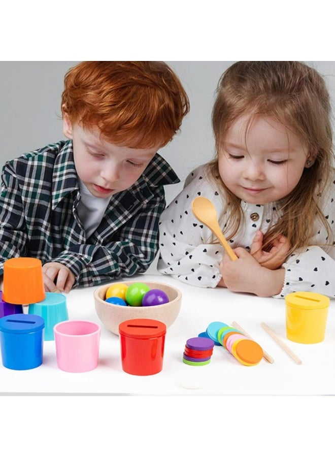 أوزيغالور لعبة فرز الأشكال الخشبية المستوحاة من منهج مونتيسوري | لعبة تعليمية للتطابق بالألوان والعد والفرز | تنمية المهارات الحركية الدقيقة | مناسبة للأطفال من عمر ٢-٣ سنوات (۸ ألوان) - Image 3