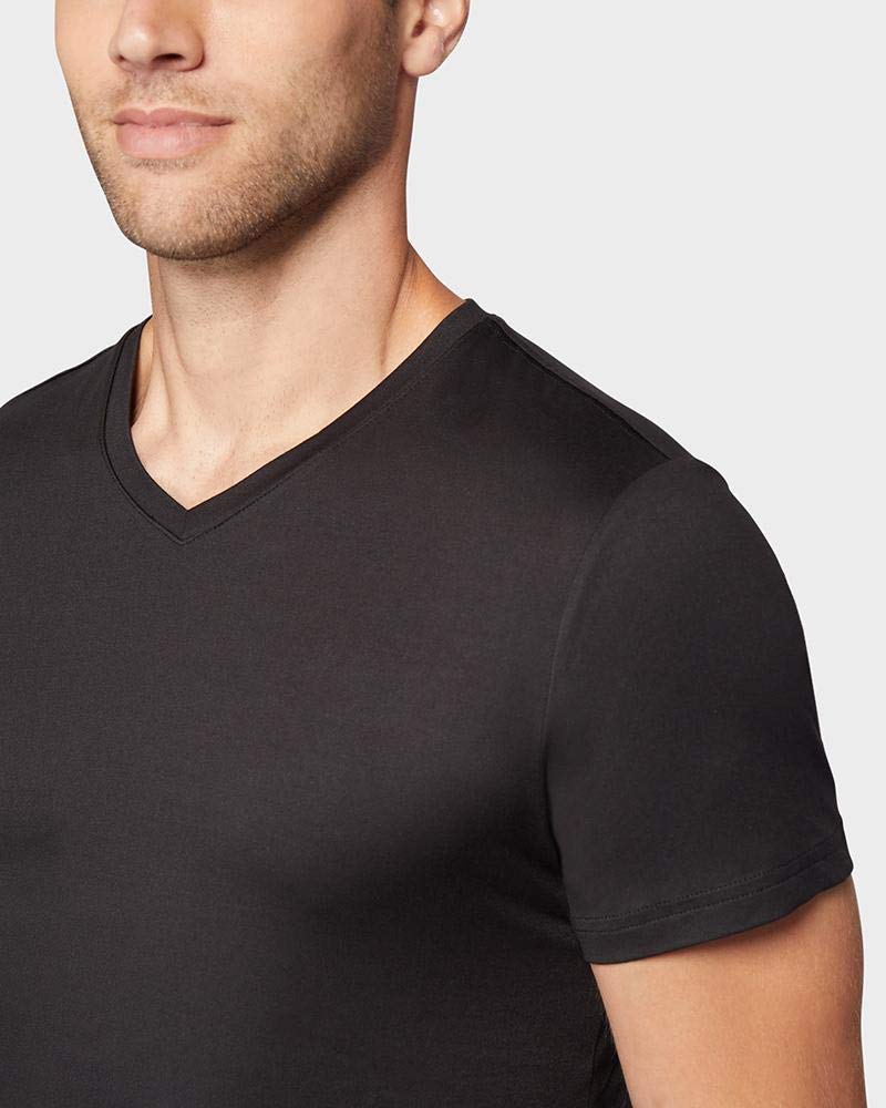32 Degrees Mens Cool Quick Dry Active Lounge Basic Vneck T-Shirt, Black, Medium - Image 4